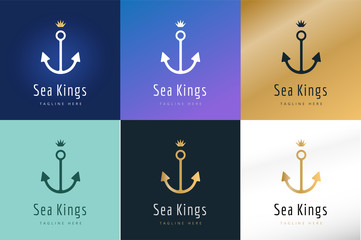 Anchor vector logo icon. Sea, sailor symbols