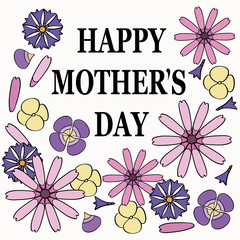 Mother's Day greeting card with flowers