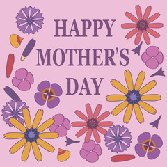 Mother's Day greeting card with flowers