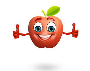 Cartoon character of apple fruit