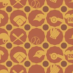 seamless background with  baseball icons for your design