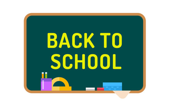 Back to school background. Cute cartoon boy and girl