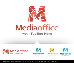Media Office Letter M Logo Template Design Vector
