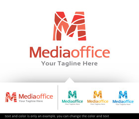 Media Office Letter M Logo Template Design Vector