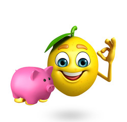 Cartoon character of lemon