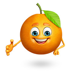 Cartoon character of orange