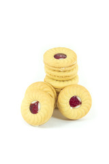 Butter cookies with strawberry and lemon jam
