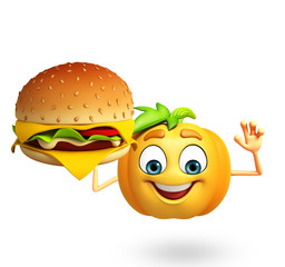 Cartoon character of pumpkin