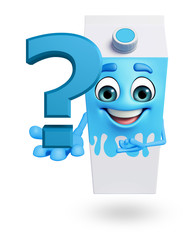 Cartoon character of milk mug  with question mark