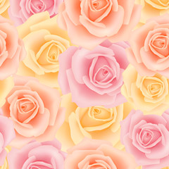 Seamless pattern with rose flowers 