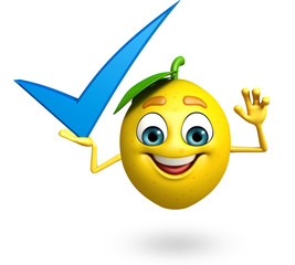Cartoon character of lemon