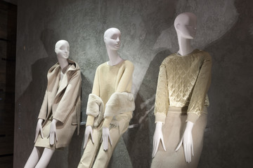 female mannequin dress autumn winter coat and hat scarf coat jacket
