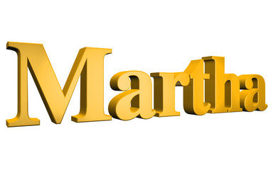 3D Martha text on white background
