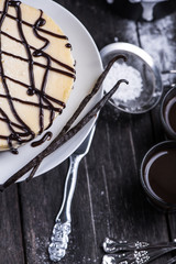 Homemade New York vanilla cheesecake