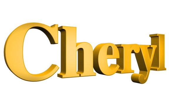 3D Cheryl text on white background