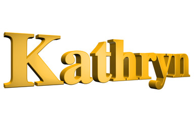 3D Kathryn text on white background