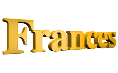 3D Frances text on white background