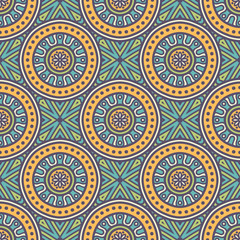 Ethnic floral seamless pattern
