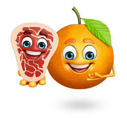 Cartoon character of orange