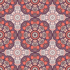 Ethnic floral seamless pattern