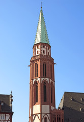 Fototapeta na wymiar Belfry of the old Nicolai church
