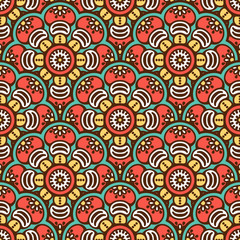 Ethnic floral seamless pattern