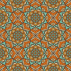 Ethnic floral seamless pattern
