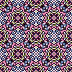 Ethnic floral seamless pattern