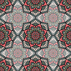 Ethnic floral seamless pattern