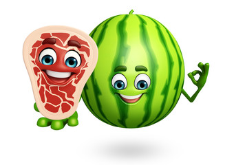 Cartoon character of watermelon