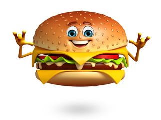 Cartoon character of  burger