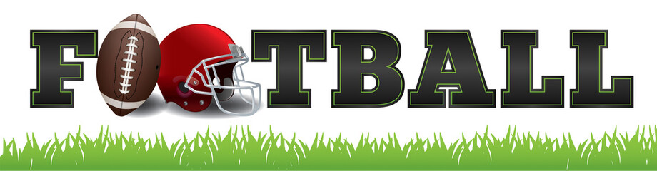 American Football Word Art Illustration © enterlinedesign