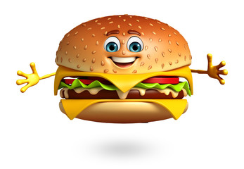 Cartoon character of  burger