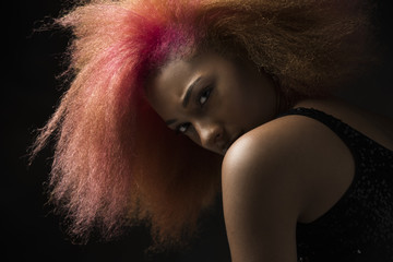 Orange Hair African American Woman