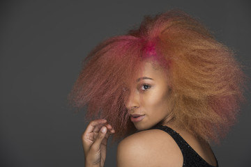 Orange Hair African American Woman