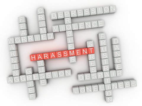 3d image Harassment issues concept word cloud background