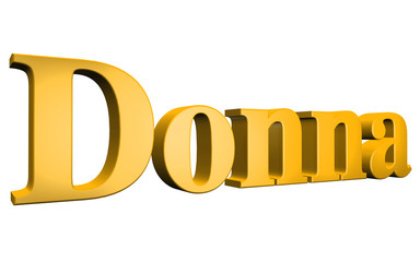 3D Donna text on white background