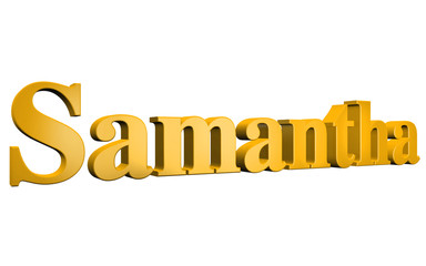 3D Samantha text on white background