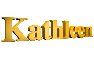 3D Kathleen text on white background