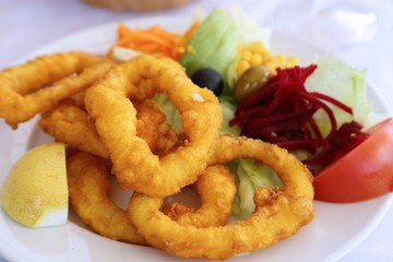 Calamari rings.