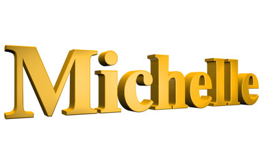 3D Michelle text on white background