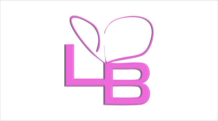Logo, LB, LaBOMBONIERA, logotyp, różowe - obrazy, fototapety, plakaty