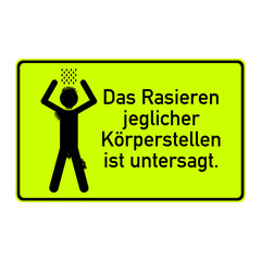 schild rasieren verboten I