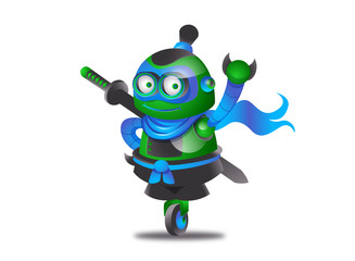 cartoon ninja robot.Vector Design EPS 