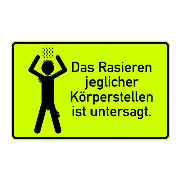 schild rasieren verboten I