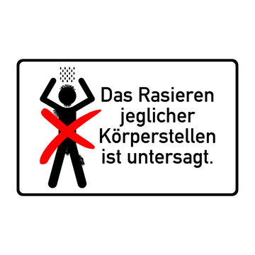 schild rasieren verboten II
