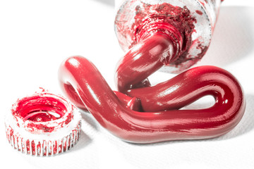 Red Permanent Alizarin Crimson Paint from Tube
