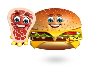 Cartoon character of  burger