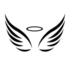 Vector sketch of angel wings