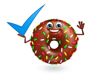Cartoon character of donuts